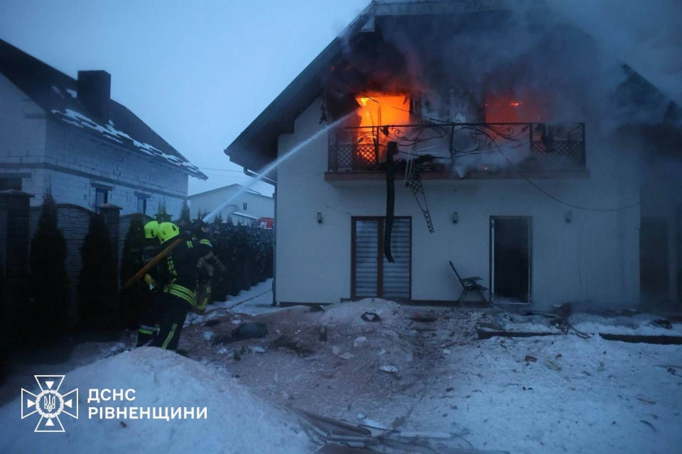 На Рівненщині внаслідок атаки РФ пошкоджені житлові будинки і критична інфраструктура