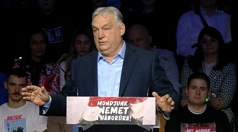 Віктор Орбан на виступі у місті Сомбатхей, Угорщина (07.02.2026)
