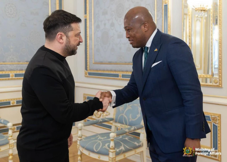 Володимир Зеленський та очільник МЗС Гани Самуель Аблаква