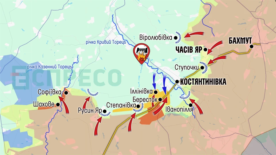 Карта бойових дій за 21-28 лютого