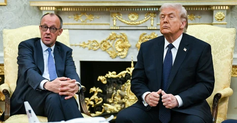 Президент США Дональд Трамп разом із з канцлером Німеччини Фрідріхом Мерцом