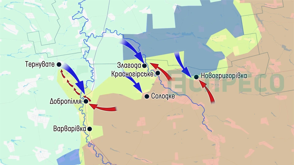 Карта бойових дій за 21-28 березня: провальні наступи росіян на Лиман, Костянтинівку і Слов'янськ, загроза під Гуляйполем