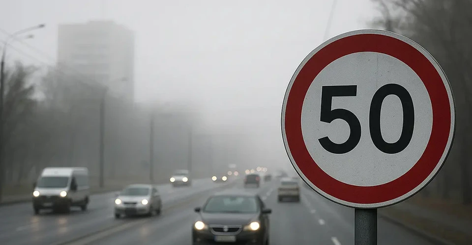 обмеження швидкості до 50