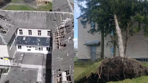 Наслідки буревію на Волині: зірваний дах ліцею, повалені дерева й пошкоджені обійстя