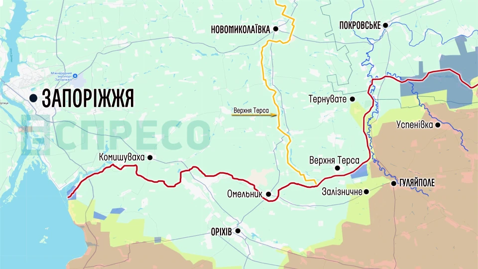 Карта лінй оборони ЗСУ