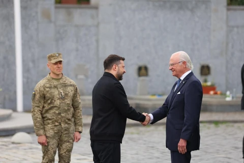 Король Швеції Карл XVI Густав та Володимир Зеленський