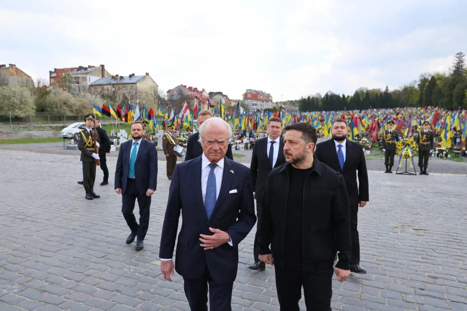 Король Швеції Карл XVI Густав та Володимир Зеленський