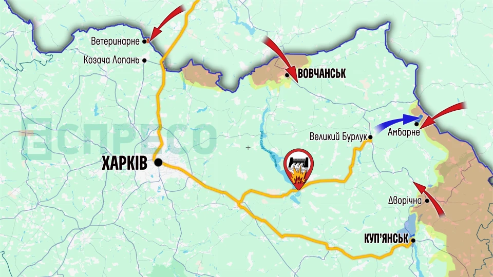 Карта бойових дій 11-18 квітня