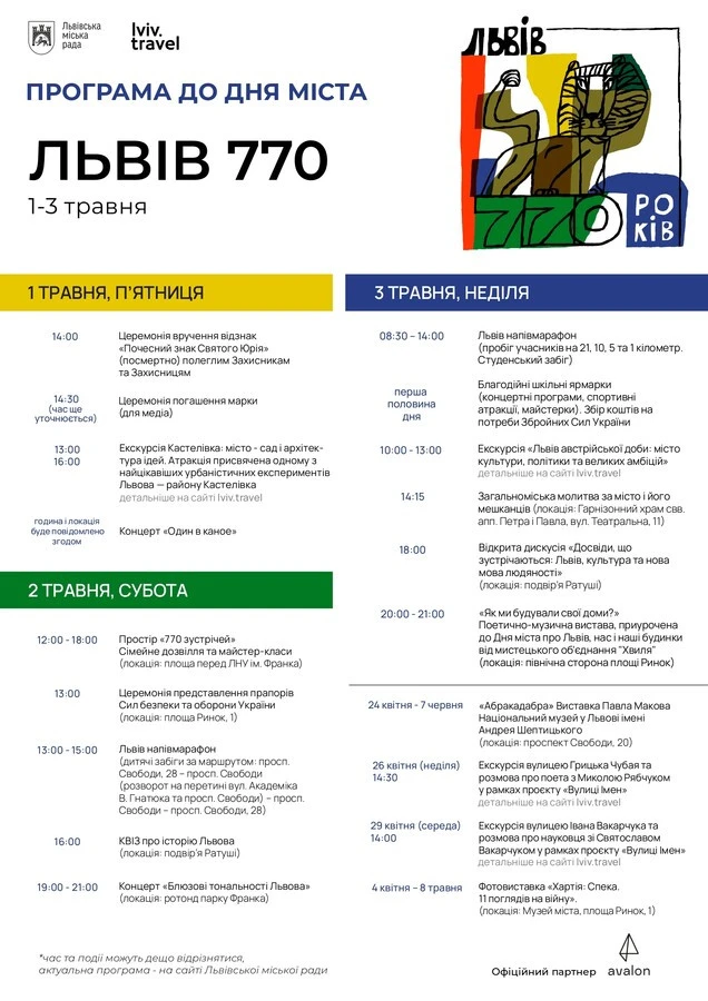 Як Львів відзначатиме 770-річчя: програма заходів до Дня міста