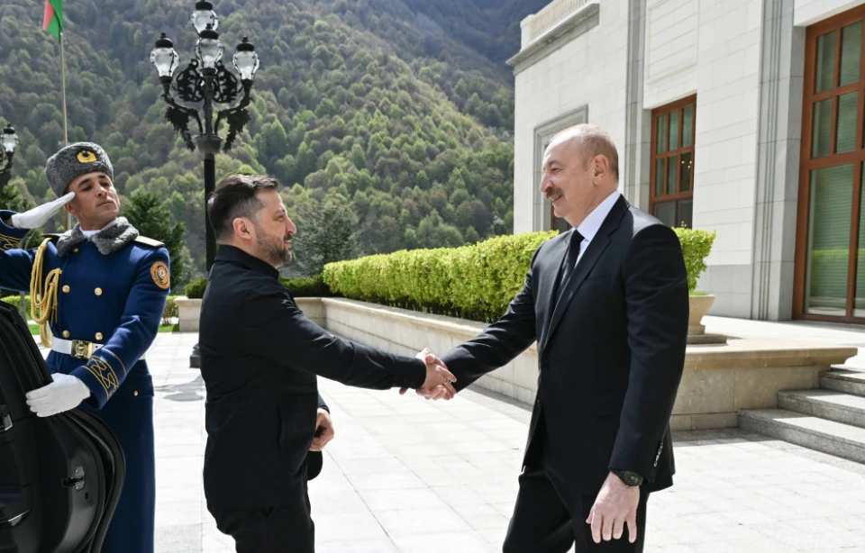 Алієв зустрічає Зеленського у Ґебеле (25.04.2026)