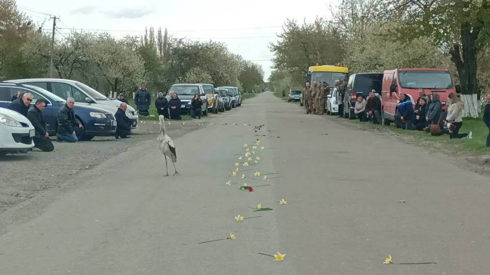 На Волині на прощання з полеглим бійцем прилетів лелека