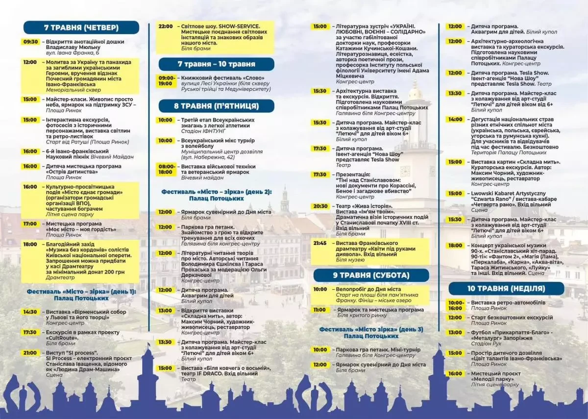 Програма святкування 364-річниці Івано-Франківська 2026
