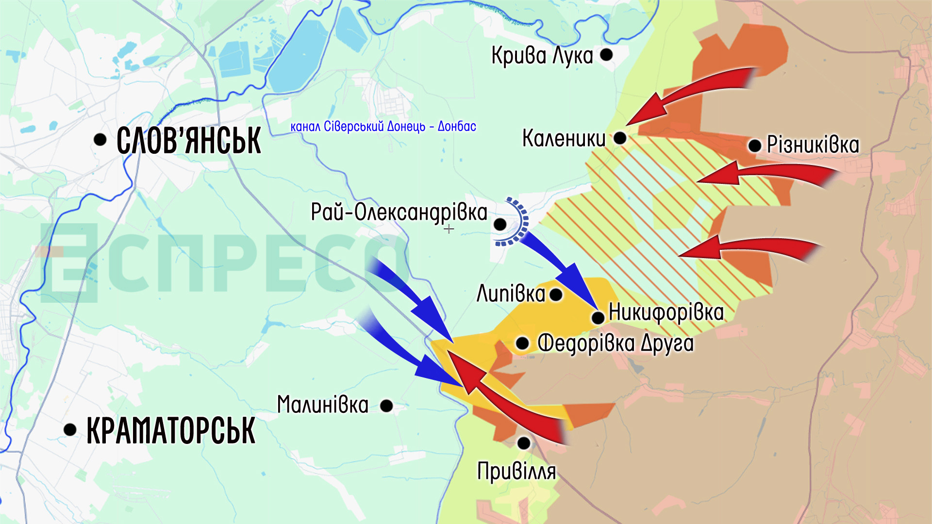 Карта бойових дій в Україні за 16 травня, мапа фронту війни з Росією