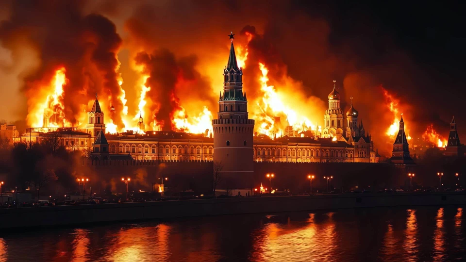 Пожежа в московському Кремлі очима ШІ