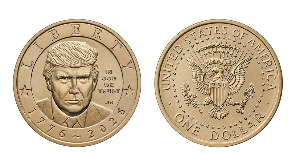 однодоларова монета з Трампом